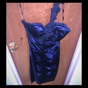 Xscape Dark Blue Formal Dress
